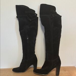 LIKE NEW Sam Edelman Black Suede Women's Over the Knee Boots Heeled